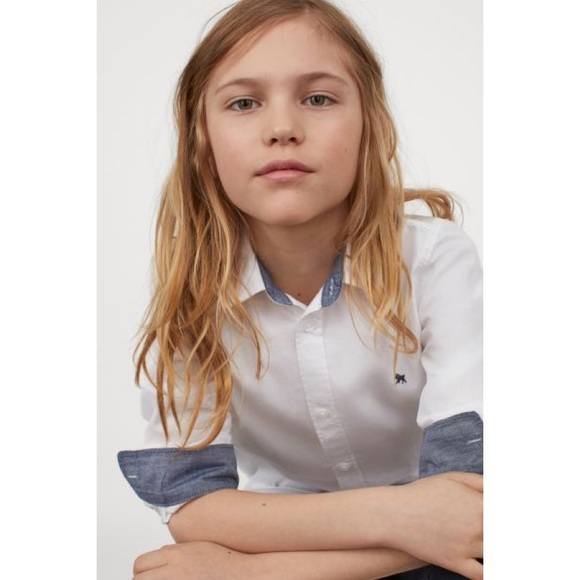 Boys Dotted Long Sleeve Button Up Dress Shirt - Picture 6 of 6